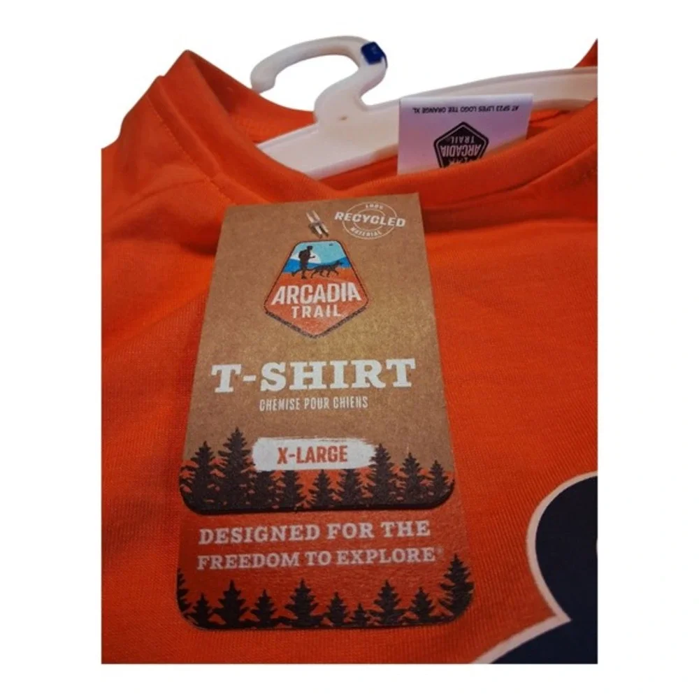 Arcadia Trail Eco-Friendly‎ Dog T-Shirt XL- Orange Tree Logo 100% Recycled NWT